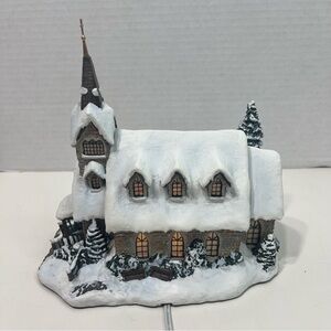 THOMAS KINKAID Hawthorne Village Light of Hope Church Christmas light up house
